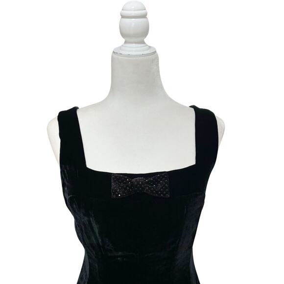 HVN Viv Pleated Chiffon and Velvet Maxi Dress 2 Black NWT - Picture 4 of 10